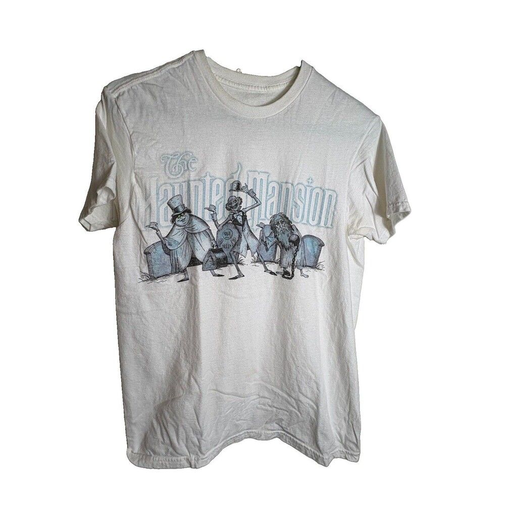 Disney Haunted Mansion Ghost Hosts Graphic T Shirt White Small Halloween